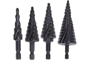 Stepped Drill, Step Drill Bit High Speed Steel Spiral Groove Pagoda Hole Reamer Hex Shank Tool Metalworking Multipurpose Dril