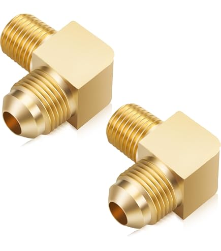 10-Pack Of 1/4" Brass Compression X 1/4" Male NPT 90 Degree Elbow Fittings (Poly-Tite)