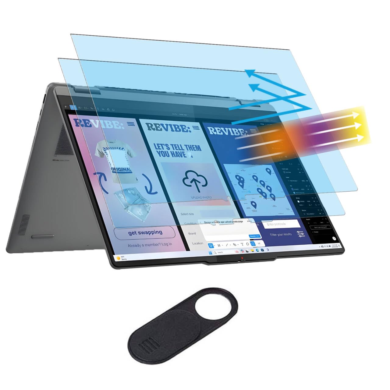 Photo 1 of 2 Pack Screen Protector for Lneovo IdeaPad 5 / 5i 16" 2-in-1 (16AHP9 16IRU9 16AKP10 16IAL10 )Touchscreen Laptop 16 inch, Anti Blue Light Anti Glare Filter Eye Protection Filter Reduce Fatigue