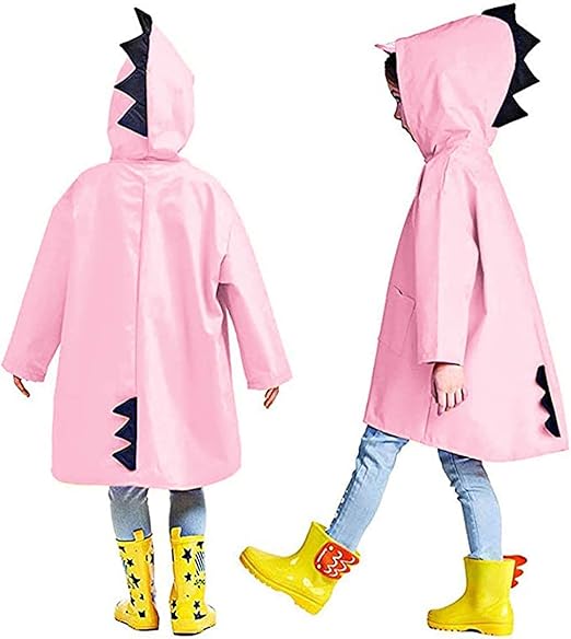 Amazon 薄いセクション レインコート キッズレインコート カッパ 雨具 カッパ 雨具 新学期用 子どもレインコート 男の子レインコート女の子レインコート 恐竜柄 かわいい 防水 防風 通学 ピンクxl レインウェア 通販