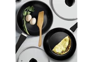 HOMICHEF 9.5 Inch and 11 Inch Set of 2 Nonstick Frying Pans Glass Lids Nickel Free Stainless Steel - 9.5 Inches and 11 Inches