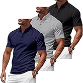 TAFLE 3 Pack Men's Polo Shirts Quick-Dry Short Sleeve Athletic Polo Shirts Moisture Wicking T Shirt Business Casual Golf Shirts