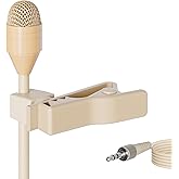 J K Pro Beige Lavalier Lapel Condenser Microphone MIC-J 050 Compatible with Sennheiser Wireless Transmitter
