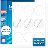 JollyTrip Shipping Address Labels 2.5 Inch Round White Sticker Labels for Laser & Inkjet Printers,Adhesive Mailing Labels,Label Stickers Adhesive Label(10Sheets,90Labels)