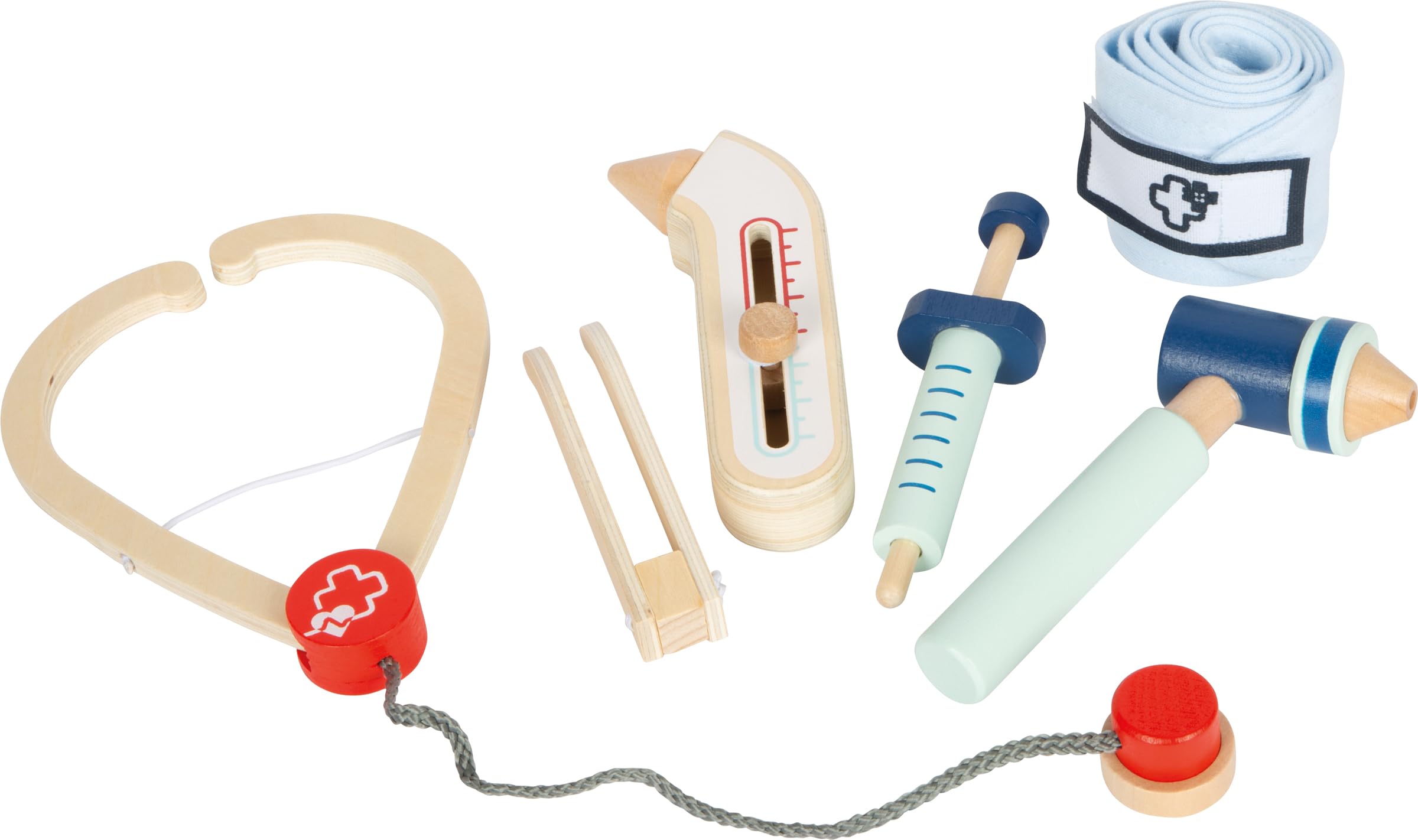 Small Foot Doctor Play Set, wooden medical accessories, role-playing toy, for kids aged 3+ years, 12548