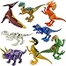 Bstaofy 8 PCS Colorful 5'' Dinosaur Jurassic Park Playset, Mini Dinosaur Building Blocks Toy Playset ABS