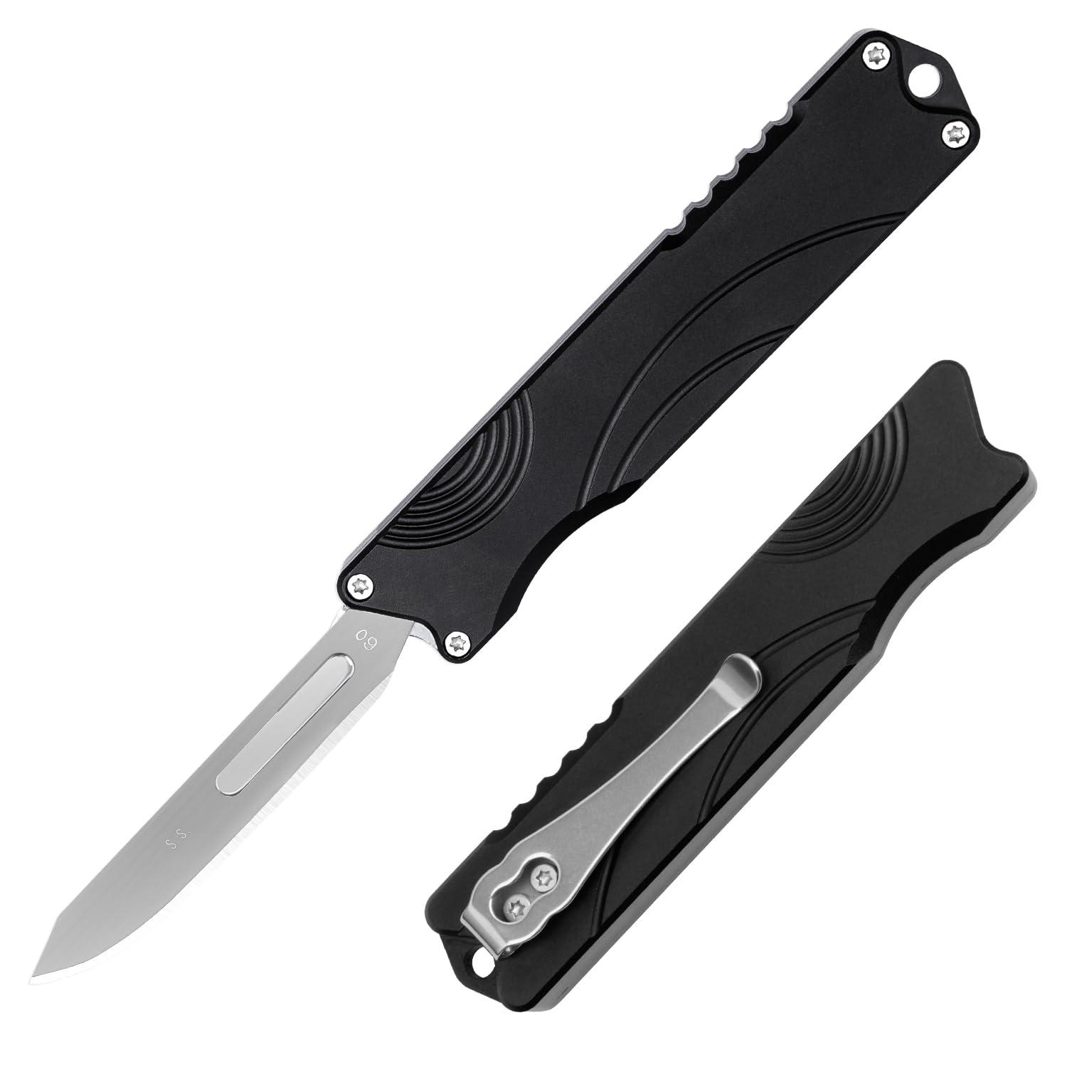 Photo 1 of TGZUO Aluminum Alloy Pocket Knife, Utility Knife with Clip EDC Scalpel Knife, Box Cutter for Outdoor Huting, Camping, Fishing, Hiking