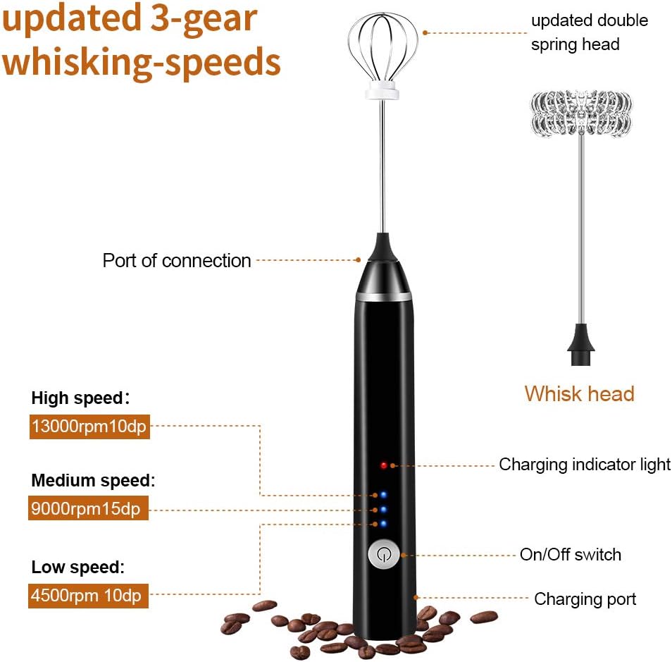 Milk Frother Dibikou Coffee Frother Electric Whisk Handheld Milk