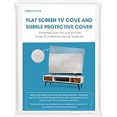 Foam Flat Screen TV Cover and Bubble TV Protective Cover, Fits Up to 65" TV | 65"W X 37"H,Flat Screen TV Protection During House Moving,Home Renovation, or Storing(1&times;Foam and 1&times;Bubble)