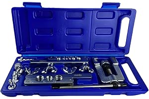 Hiatsu Professional Brake Line Flaring Tool Kit - 45° Flaring Tool Set with Copper Flaring Tool for 1/8"-3/4" Tubing