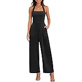 ANRABESS One Piece Jumpsuits for Women Summer Dressy Casual Sleeveless Wide Leg Rmpers with Pockets 2026 Spring Outfits