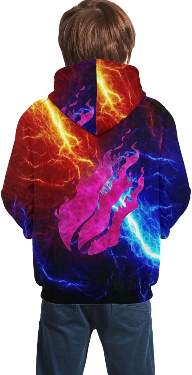 LOSIAN 3D Printed Children's Preston Fire Nation Playz Gamer Flame Pullover Hoodie Sweatshirt for Girls/Teen/Kid's/Boys: Clothing