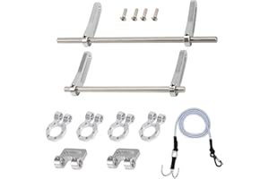 AMK Adjustable 1/10 Scale Bumper Mount Front Rear, Metal Bumper Kit with Modular Fairlead D-Ring Tow Strap for RC Crawler Axial SCX10 Element Enduro Gen7 Gen8 TRX6 TRX4 Upgrades (Silver)