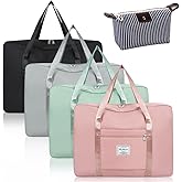 FHUIEWRY 4 Pcs Travel Duffel Bag, Waterproof Lightweight Personal Item Travel Bag Carry on Bags, Travel Tote Bag for Sports Gym Weekender Outing Overnight (Mix Colors)