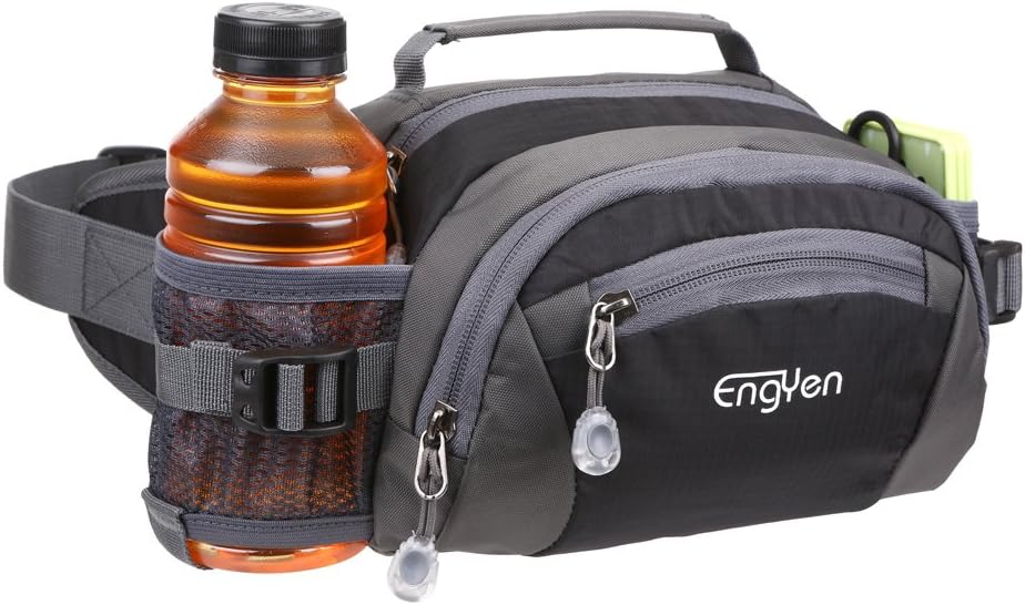 ENGYEN Fanny Pack Waist Bag for Women Men, Running Packs Gear with Phone Water Bottle Holder Adjustable Belt, for Travel Workout Hiking, Carrying iPhone Money