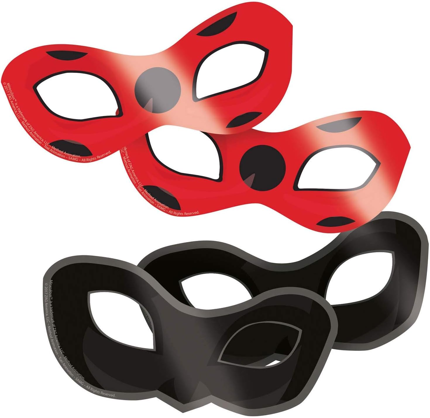 Amscan Miraculous Masks Pack Of 8 Paper Ladybug And Cat Noir Amazon De Spielzeug