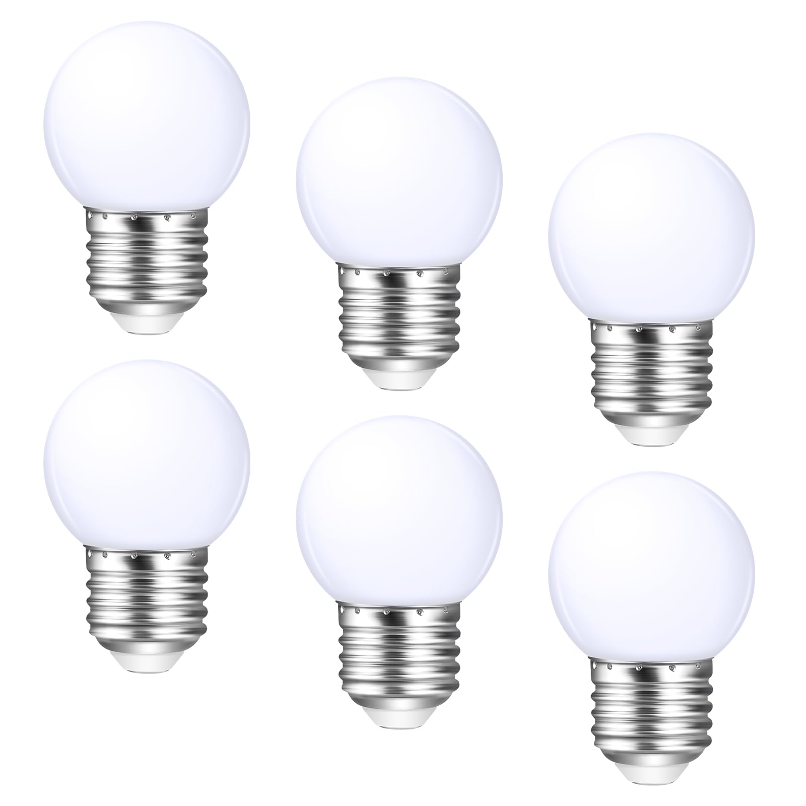Photo 1 of Poinivo LED Night Light Bulb,3W E26 LED Light Bulbs,Low Wattage Small Light Bulbs,6500K Daylight White,Energy Saving Light Bulb,15 Watt Equivalent,for Bathroom Vanity Porch String Light Bulbs,6 Pack