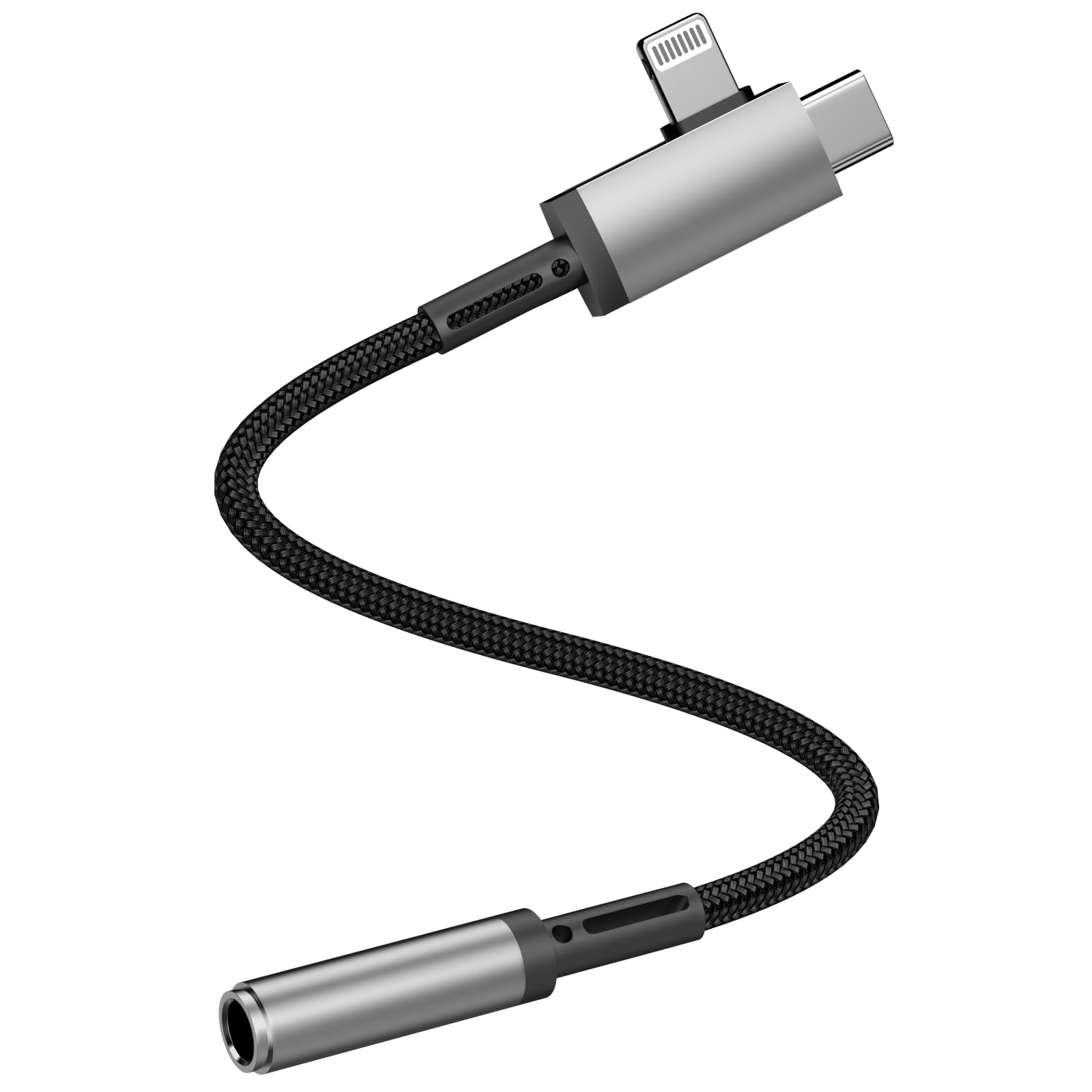 Photo 1 of [Apple MFi Certified] iPhone Headphones Adapter,2-in-1 Lightning USB C Type C to 3.5 mm Headphone Jack Aux Adapter Converter Dongle Audio Cable for iPhone 16 15 14 13 12 11 Pro Max XS XR X 8 7 iPad