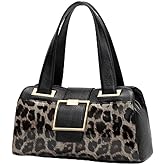 Leopard print Genuine leather square handbag Underarm large capacity single shoulder cowhide women's pillow bag 2025 Light Storage
