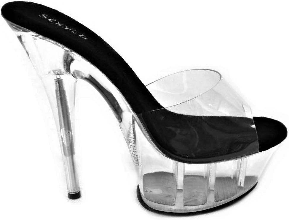 SexycaStiletto High Heel Platform Stripper Sexy Lap Pole Dancing Mule Shoes Size 3-8