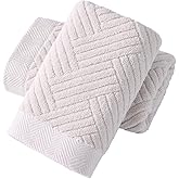 YiLUOMO Lime White Hand Towels Set of 2 Herringbone Striped Weave Pattern Ultra Absorbent 100% Cotton Super Soft Hand Towel for Bathroom 13 X 29 Inch