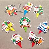 Yunko 100 Pcs Merry Christmas Decorative Cake Toppers Cupcake Decorating Tools