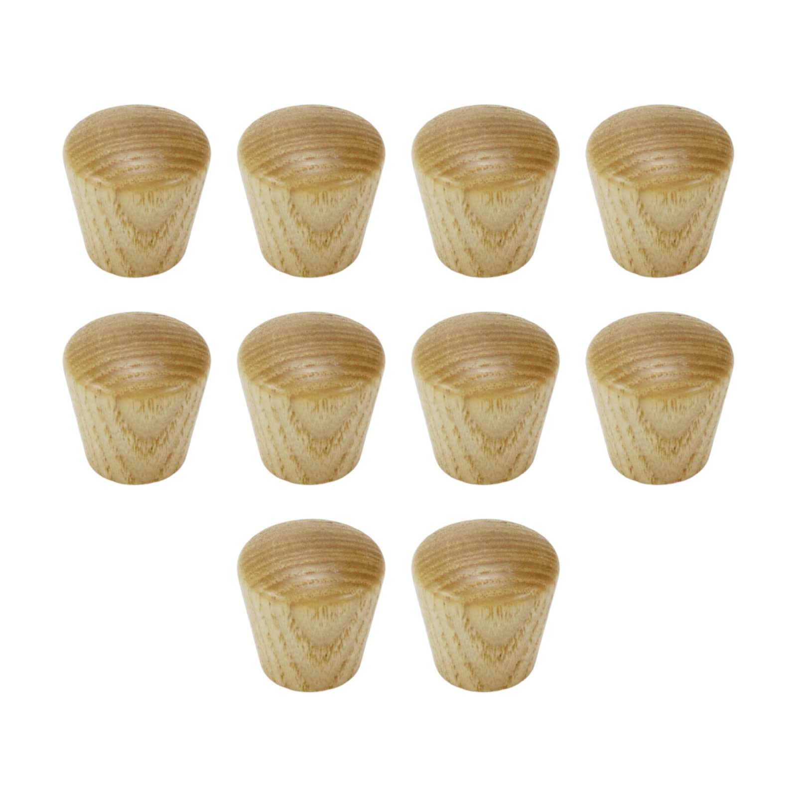 UTALIND 10 PCS 0.9"x0.9" Solid Wood Drawer Knobs Vintage Cone Cabinet Knobs (Beige)