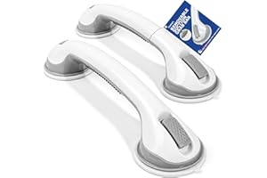 Destoriz Grab Bars for Shower, 2 Pack Suction Cup Shower Handle with Textured Grip, 16.5 Inch Removable Bath Handrails for Se