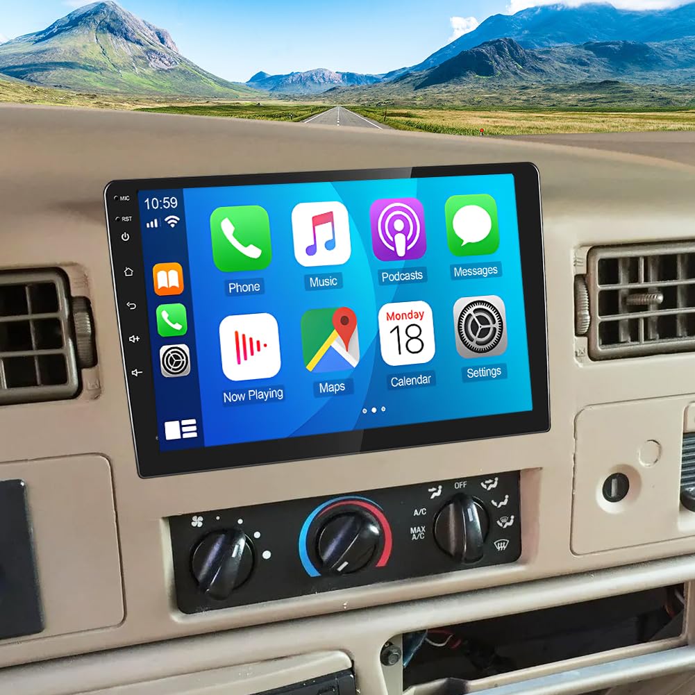 Photo 1 of Android 14 Double Din Car Stereo Radio for 1999-2004 Ford F250 F350 Super Duty 10.1" Touch Screen Head Unit Car Stereo with Wireless Carplay Android Auto GPS Bluetooth WiFi FM SWC Backup Camera,2+32G