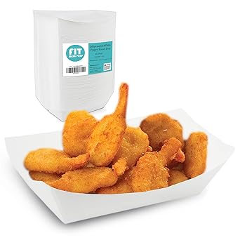Amazon.com: Bandeja de comida de papel blanco – resistente a ...