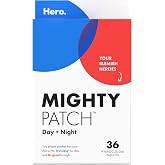 Mighty Patch Hero Cosmetics Day and Night Acne Pimple Patches, 36 Ct | 18 Original &amp; 18 Invisible+ Patches, Absorbs Pimple Gunk in 6-8 Hours, Medical-Grade Hydrocolloid, Korean Skincare