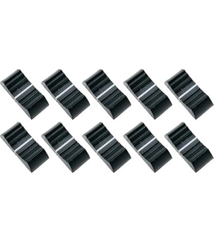 Povhhee 20 stuks 24 mm x 11 mm x 10 mm consoles mixer schuifregelaar fader knoppen voor potentiometer grijze knop zwart