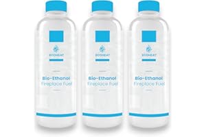 VOLU SOL EcoHeat Bio-Ethanol Fireplace Fuel - Clean-Burning, Smokeless, and Versatile - Ideal for Ventless Fireplaces, Tabletop Fire Pits - 1 Liter (Pack of 3)