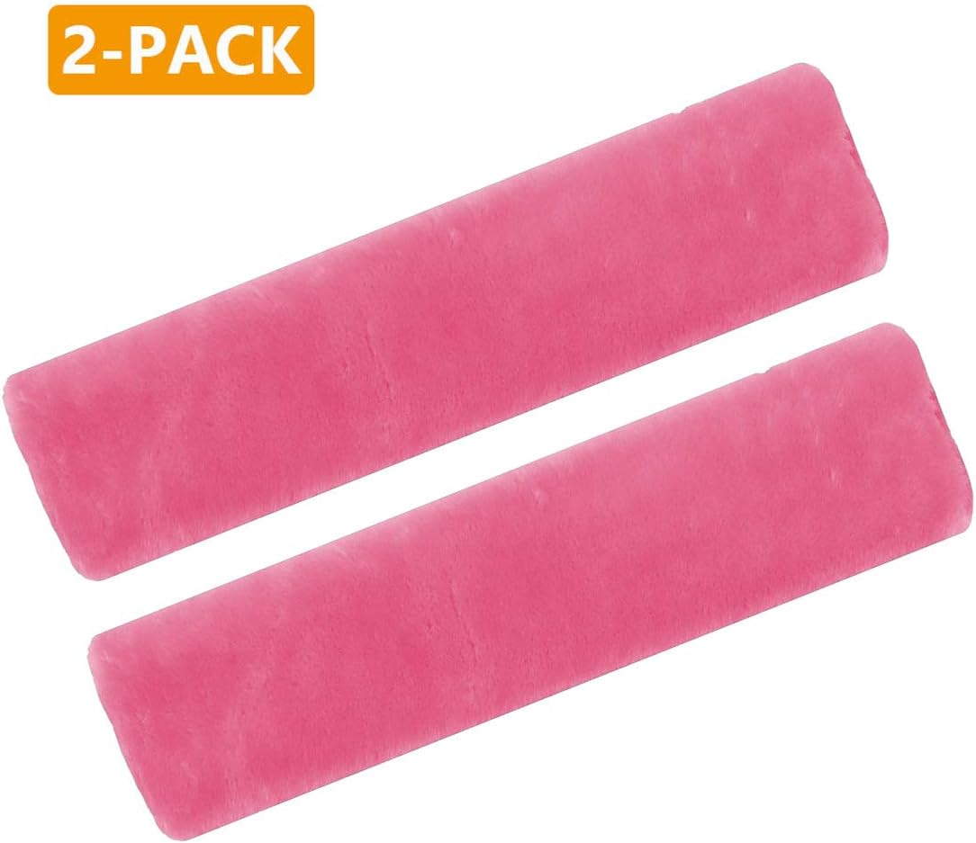 Airzir Car Seat Belt Cover Pad, 2-Pack Soft Car Seat Belt Shoulder Pad Cover for Adults and Kids, Suitable for Car Seat Belt, Backpack, Laptop Bag, Shoulder Bag, A Must Have for Your Car (Pink)