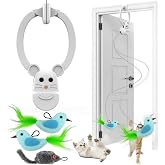 INKZOO Interactive Cat Toys for Indoor Cats, Automatic Flying Bird Feather Wand Toy for Chase Exercise Enrichment, Rechargeable Durable Safe Hanging Cat Toy for Bored Kittens &amp; Adult Cats