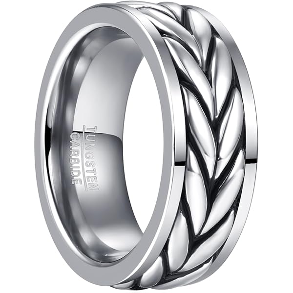 VN Jewelry Mens Silver Ring | Classic 7mm Solid 925 Sterling
