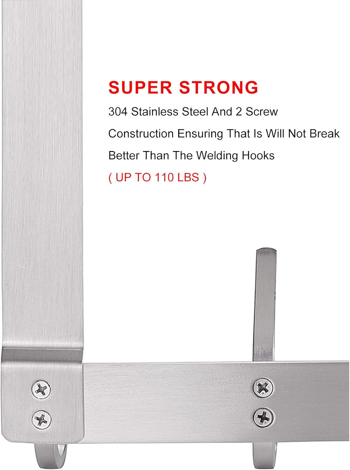 YUMORE Over The Door Hook, Stainless Steel Heavy Duty Door Hanger for Coats Robes Hats Clothes Towels, Hanging Towel Rack Organizer, Easy Install Space Saving Bathroom Hooks: Home & Kitchen