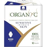 Organyc 100% Certified Organic Cotton Inside and Out Feminine Pads, Heavy Flow, 10 Count