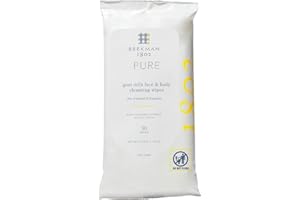 Beekman 1802 Face & Body Wipes - Fragrance Free, 30 Count, Cleanses Dirt & Makeup, With Goat Milk, Aloe & Vitamin E