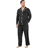 Vulcanodon Mens Pajama Set, Soft Flannel PJS for Men Comfy Warm Sleepwear