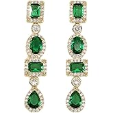 Vintage Rhinestone Drop Earrings for Women Crystal Long Dangle Earring Wedding Bridal Party Prom Jewelry Accessories