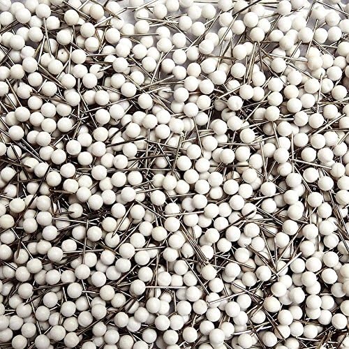 Migk™ Map Tacks 1/8-Inch Bead Head Push Pins Small Pushpins, 100 Pieces (White)