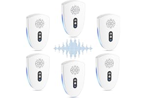 FEARLEFT Ultrasonic Pest Control Repeller, Mouse Spider Mice Roach Bug Repellent Indoor Rodent Repellent Ultrasonic Plug in, Mouse Deterrent Ultrasonic for House Kitchen Garage Warehouse 6 Pack