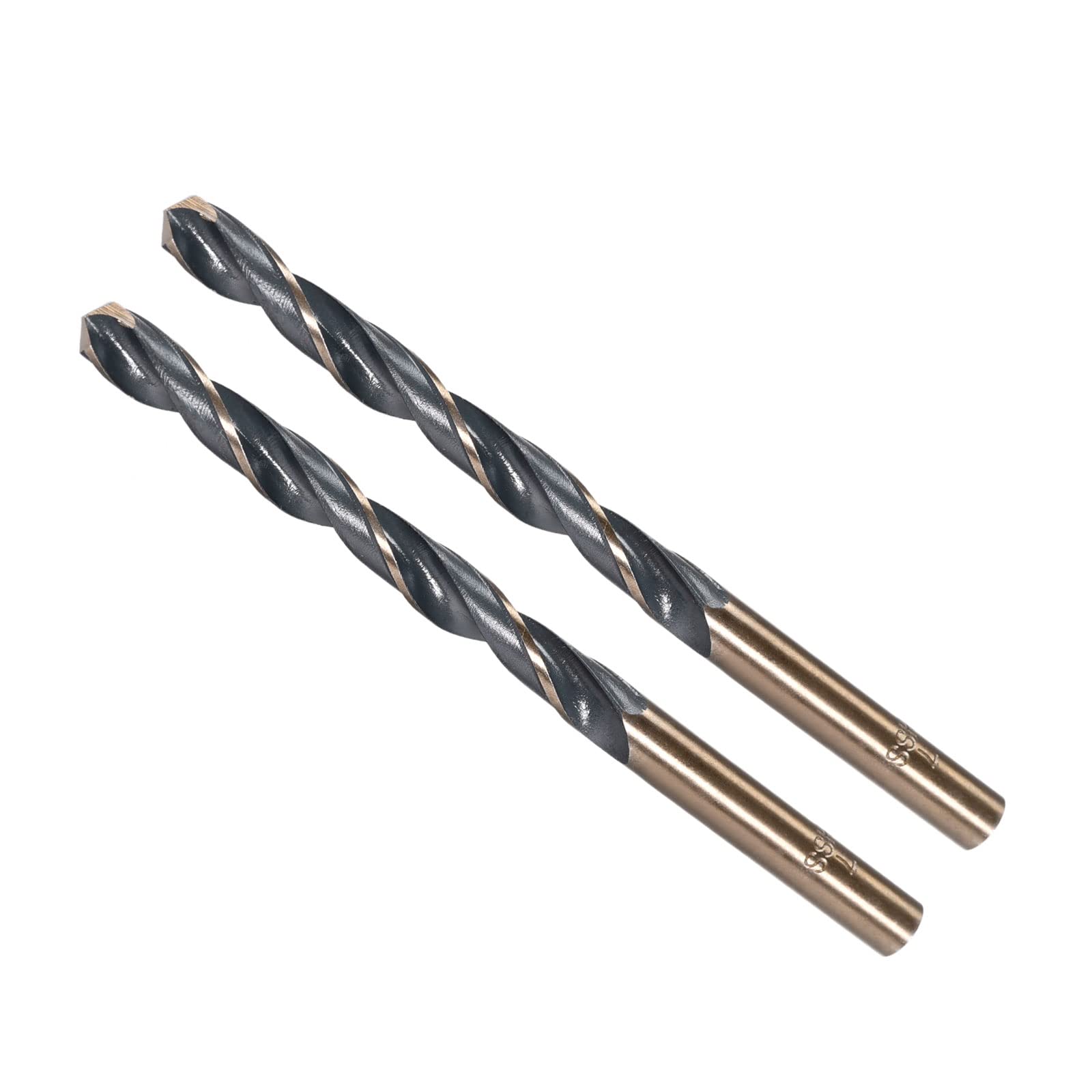 CoCud Twist Drill Bits, 7mm Cutting Edge, Titanium & Nitride Coated High Speed Steel 4341 Round Shank - (Applications: for Stainless Steel Drilling Machine), 2-Pieces — image 1