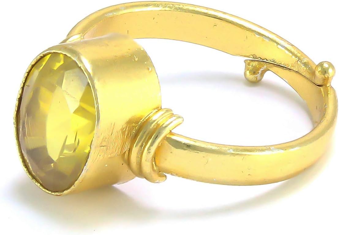 Pranjal Gems3.25 Ratti Natural Pukhraj Guru Graha Rashi Ratan Panchdhatu Certified Yellow Sapphire Gemstone Astrological Purpose Ring for Men and Women