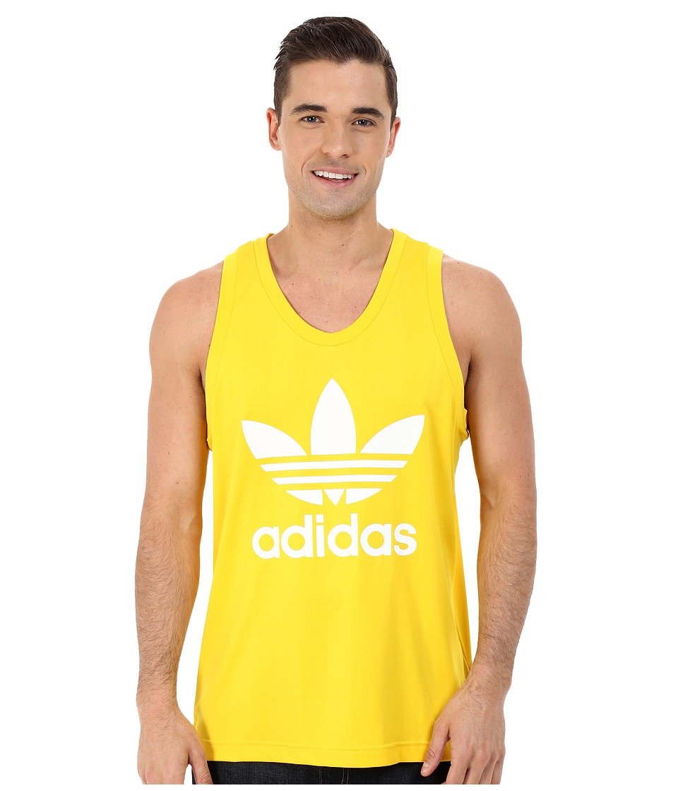 adidas Originals Camiseta sin mangas Trefoil para hombre, equipo amarillo, talla grande