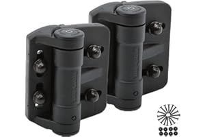 D&D Technologies TruClose Multi-Adjust TCAMA1, Regular Duty Gate Hinge for Wood, Metal, Vinyl Square Post Gates up to 55 lb, 3-Way Adjustable - Closing Force, Vertical & Horizontal, Black, 2 Count