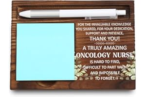 VYNWPDFLI Oncology Nurse Office Desk Organizer, Thoughtful Gift for Cancer Care Nurses, Inspirational Healthcare Decor, Motivational Thank You Gift, Wooden Sticky Note Holder, LQQ34