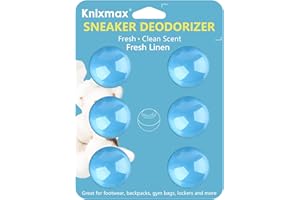 Knixmax Shoe Deodorizer Balls, Boot Deodorizing Shoe Odor Eater Ball Sneaker Deodorants, Gym Bags Lockers Car Air Fresheners, 6 Packs Fresh Linen Blue