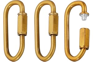 MECCANIXITY Chain Connectors, 4mm Thick Quick Link Screw Lock Oval Clips for Chandelier Pendant Lights, Gold Bronze, Pack of 